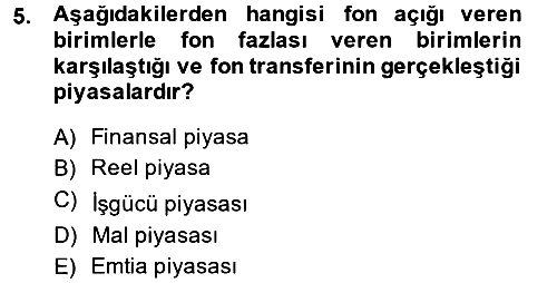 Sermaye Piyasaları ve Finansal Kurumlar 2014-2015 Ara Sınav - 5. soru