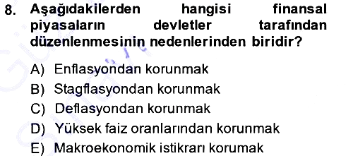 Sermaye Piyasaları ve Finansal Kurumlar 2014-2015 Ara Sınav - 8. soru
