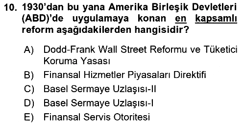 Sermaye Piyasaları ve Finansal Kurumlar 2022-2023 Ara Sınav - 10. soru