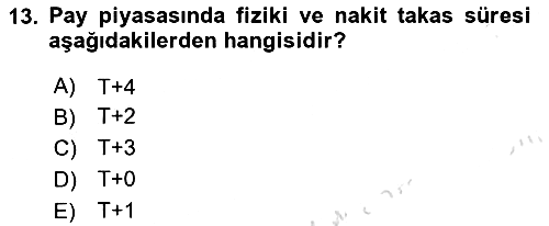 Sermaye Piyasaları ve Finansal Kurumlar 2023-2024 Ara Sınav - 13. soru