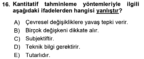 Tedarik Zinciri Yönetimi 2021-2022 Ara Sınav - 16. soru