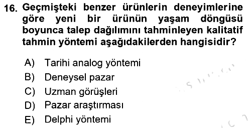 Tedarik Zinciri Yönetimi 2024-2025 Ara Sınav - 16. soru
