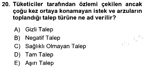 Tedarik Zinciri Yönetimi 2023-2024 Dönem Sonu Sınavı - 20. soru