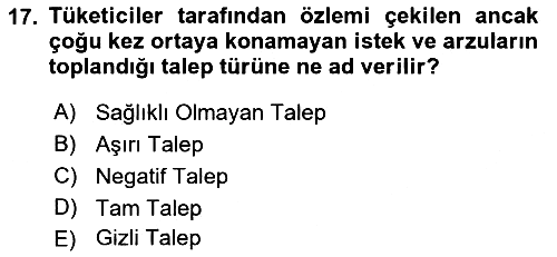 Tedarik Zinciri Yönetimi 2022-2023 Yaz Okulu Sınavı - 17. soru