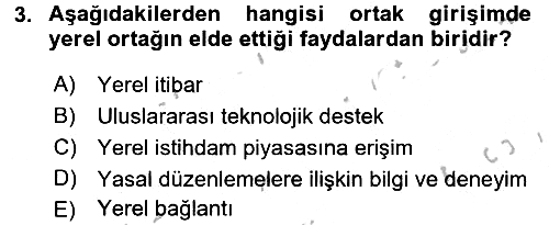 Uluslararası İşletmecilik 2016-2017 3 Ders Sınavı - 3. soru