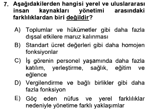 Uluslararası İşletmecilik 2016-2017 3 Ders Sınavı - 7. soru