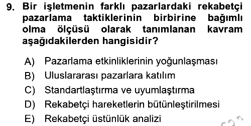 Uluslararası İşletmecilik 2016-2017 3 Ders Sınavı - 9. soru
