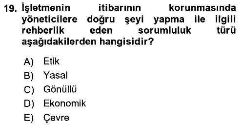 Uluslararası İşletmecilik 2016-2017 3 Ders Sınavı - 19. soru