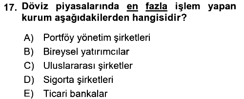 Uluslararası İşletmecilik 2018-2019 3 Ders Sınavı - 17. soru