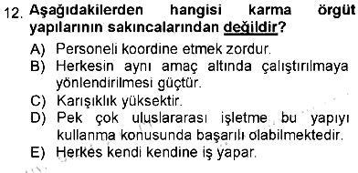 Uluslararası İşletmecilik 2012-2013 Ara Sınav - 12. soru