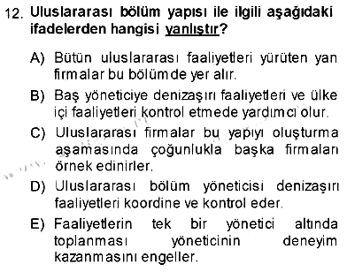 Uluslararası İşletmecilik 2013-2014 Ara Sınav - 12. soru
