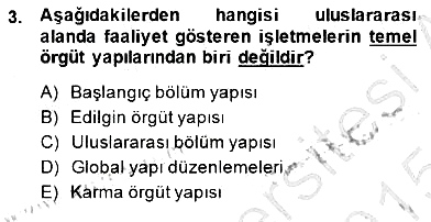Uluslararası İşletmecilik 2014-2015 Ara Sınav - 3. soru