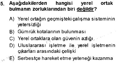 Uluslararası İşletmecilik 2014-2015 Ara Sınav - 5. soru