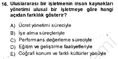 Uluslararası İşletmecilik 2014-2015 Ara Sınav - 16. soru