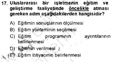 Uluslararası İşletmecilik 2014-2015 Ara Sınav - 17. soru