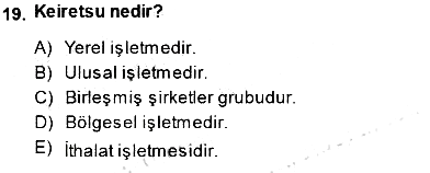 Uluslararası İşletmecilik 2014-2015 Ara Sınav - 19. soru