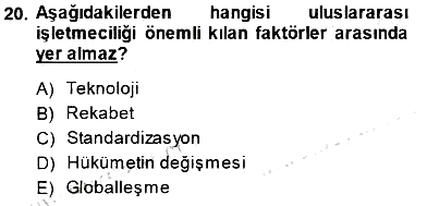 Uluslararası İşletmecilik 2014-2015 Ara Sınav - 20. soru