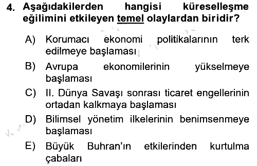 Uluslararası İşletmecilik 2016-2017 Ara Sınav - 4. soru