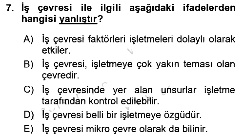 Uluslararası İşletmecilik 2016-2017 Ara Sınav - 7. soru