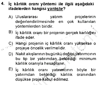 Uluslararası İşletmecilik 2014-2015 Dönem Sonu Sınavı - 4. soru