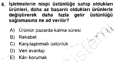 Uluslararası İşletmecilik 2015-2016 Dönem Sonu Sınavı - 6. soru