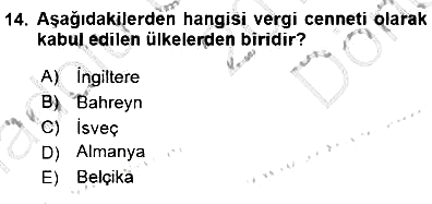 Uluslararası İşletmecilik 2015-2016 Dönem Sonu Sınavı - 14. soru