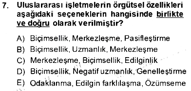 Uluslararası İşletmecilik 2013-2014 Tek Ders Sınavı - 7. soru