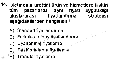 Uluslararası İşletmecilik 2013-2014 Tek Ders Sınavı - 14. soru