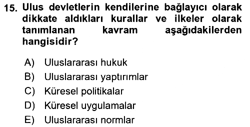 Uluslararası İşletmecilik 2018-2019 Yaz Okulu Sınavı - 15. soru
