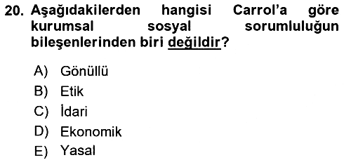 Uluslararası İşletmecilik 2018-2019 Yaz Okulu Sınavı - 20. soru