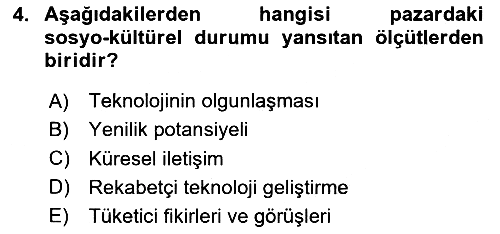 Uluslararası İşletmecilik 2020-2021 Yaz Okulu Sınavı - 4. soru
