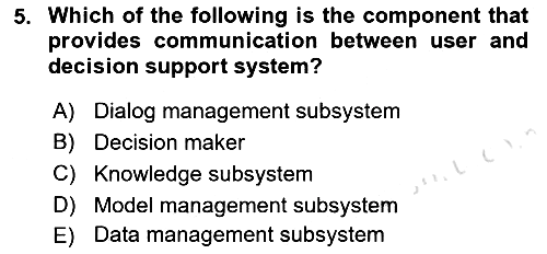 Business Information Systems 2021-2022 Ara Sınav - 5. soru