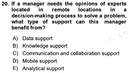 Business Information Systems 2023-2024 Dönem Sonu Sınavı - 20. soru