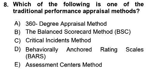 Human Resource Management 2022-2023 Dönem Sonu Sınavı - 8. soru