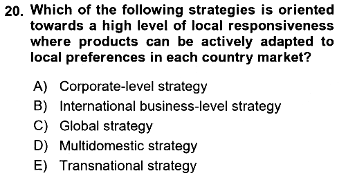Organization Theory and Design 2021-2022 Ara Sınav - 20. soru