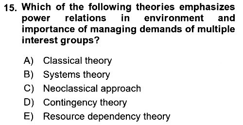 Organization Theory and Design 2023-2024 Ara Sınav - 15. soru
