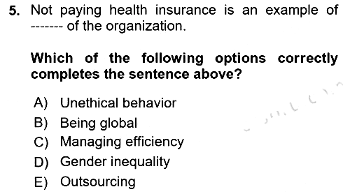 Organizational Behavior 2021-2022 Ara Sınav - 5. soru