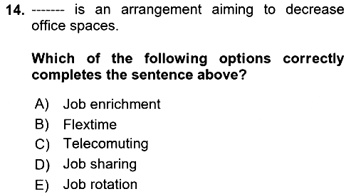 Organizational Behavior 2021-2022 Ara Sınav - 14. soru