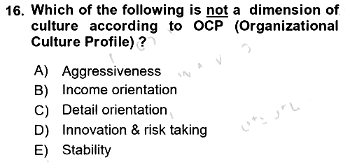Organizational Behavior 2021-2022 Ara Sınav - 16. soru