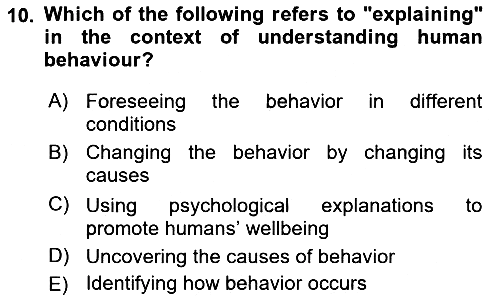 Psychology 2021-2022 Ara Sınav - 10. soru
