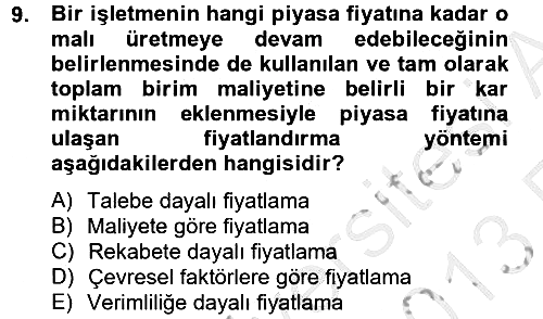 İş Planı 2012-2013 Ara Sınav - 9. soru