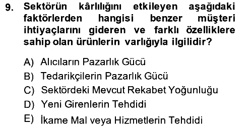 İş Planı 2014-2015 Ara Sınav - 9. soru