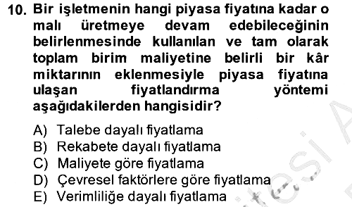İş Planı 2014-2015 Ara Sınav - 10. soru