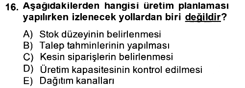 İş Planı 2014-2015 Ara Sınav - 16. soru