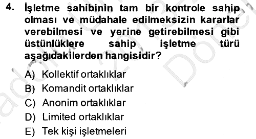 İş Planı 2013-2014 Dönem Sonu Sınavı - 4. soru
