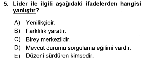 Küçük İşletme Yönetimi 2016-2017 3 Ders Sınavı - 5. soru
