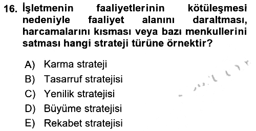 Küçük İşletme Yönetimi 2016-2017 3 Ders Sınavı - 16. soru