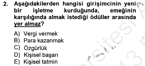 Küçük İşletme Yönetimi 2012-2013 Ara Sınav - 2. soru