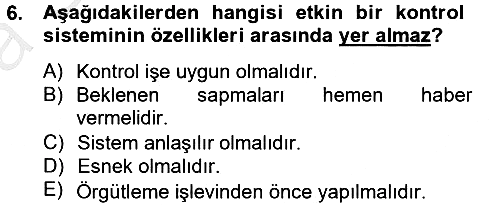 Küçük İşletme Yönetimi 2012-2013 Ara Sınav - 6. soru