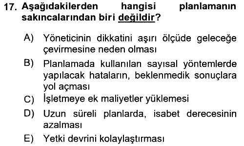 Küçük İşletme Yönetimi 2015-2016 Ara Sınav - 17. soru